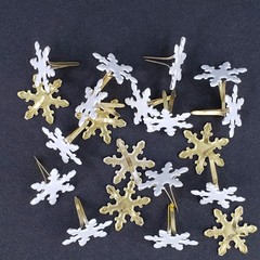 20 White Snowflake Brads Winter Snow Embellishment Paper Crafting Handmade Cards