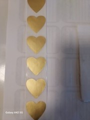Gold Foil Stickers Decorative Heart Shaped Label Crafts Envelope Seal 60 Pack