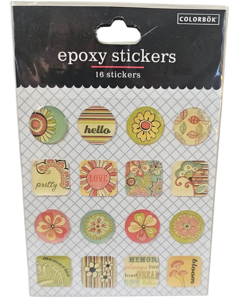 Colorbok Stickers Autumn Spring Color Sun Floral Hello Pretty 16 Epoxy #55378