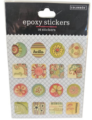 Colorbok Stickers Autumn Spring Color Sun Floral Hello Pretty 16 Epoxy #55378