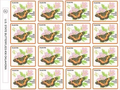 OKLAHOMA STATE BUTTERFLY – THE BORDERED PATCH SIZE 2.5″ X 2″ – 16 PER SHEET
