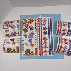 4 Marines Patriotic Stickers U.S. Military USMC Scrapbooking Journal Collage NRN