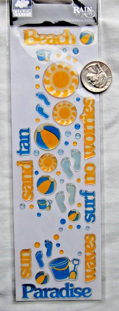Cloud Nine RAINDOTS epoxy word dot beach paradise sand toys ball bucket sun feet