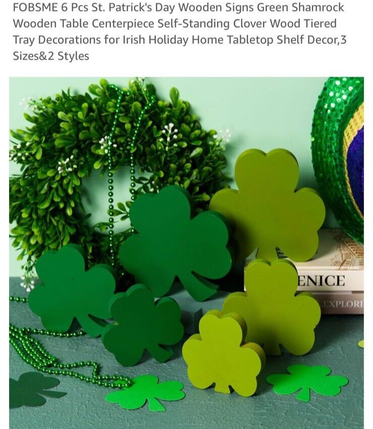 St. Patrick’s Day Shamrocks Six Piece￼ shamrock decoration