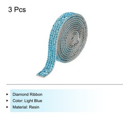 3Roll 3 Yards 8mm Diamond Ribbon Light Blue