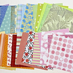 LOT 50 sheets 6 x 6 Mixed Scrapbook Paper & Cardstock Making junk journal supply