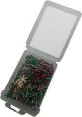 Christmas Brads Set, 212 PCS Metal Paper Fasteners, 8 Holiday Shapes & 16 Colors