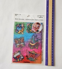 Hallmark Body Stickers NIP Vintage Tattoos 2010 Rockabilly glitter transparent