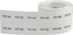 Clear Try Me Stickers, 1/2 Inch Round, 1000 Labels on a Roll