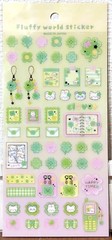 GAIA Fluffy World Clover Sticker Animal Cat Rabbit Four Leaf Flower MADE JAPAN