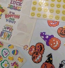 Vintage 1980s 1990s Sticker Lot 15+ Pages Stickers Various Brands Holidays