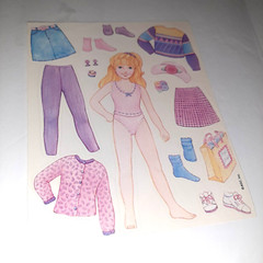 Vtg 80s AGC Pre-Teen Girl Sticker Activity Sheet Paper Doll/Dress Up
