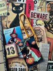 #731 -125+pcs WITCH W/ BROOM PEN SCRAP JUNK JOURNAL KIT REAL EPHEMERA – JOURNAL