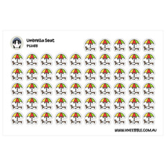 Beach Umbrella Lounge Chair Planner Stickers – Vacation Summer Icons
