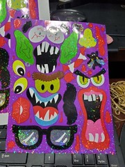 Sandylion sticker sheet Rare Prismatic glitter XL GIANTS Halloween pumpkin decor
