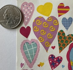 COLORFUL HEART ASSORTMENT Stickers(32pc)AGC•Valentines •Swirls•Star•Card Making•