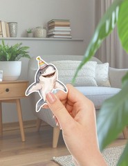 Birthday Shark Die Cut Vinyl Stickers Set Scrapbooking Laptop Waterbottle