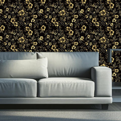 Gold Peonies Rub on Transfers for Crafts and Furniture 3 Sheet 6″X12″ Vintage Fl