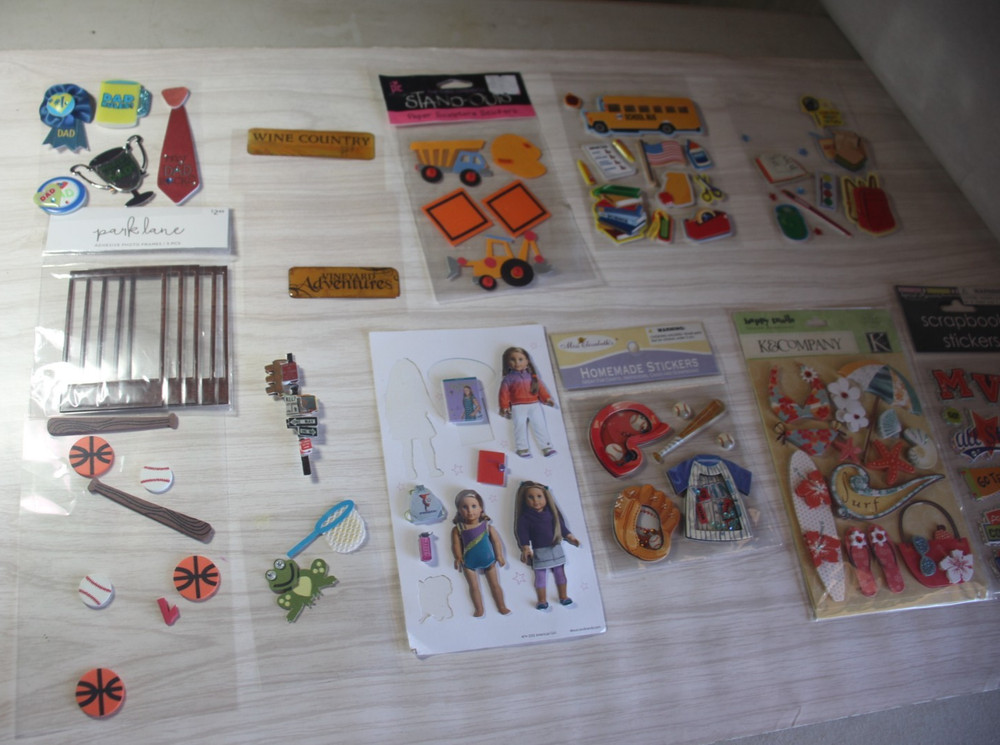 Sticker lot American girl, school stuff, sports, travel, family 3-d collection
