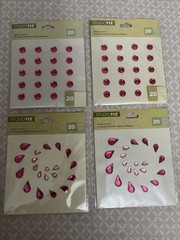 Studio 112 Gems Stickers Pink Lot Of 4 (80) Stickers