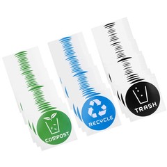 60Pcs/Set Round Recycle Trash Compost Sticker Decal For Trash Cans Garbage C EJJ