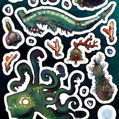 Stickii – Deep Sea Creatures Sticker Sheet – Underwater Ocean Monster Stickers