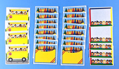 Vintage Carson Dellosa Apples Buses Crayons & Kids Name Tag Sticker Set Of 34