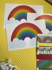 Rainbow Pride Stationery Sticker Kit Vinyl Scrapbook Collage Unicorns Stars