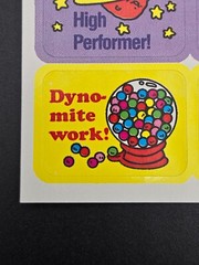 Vintage reward Stickers 3M Scratch n Sniff BUBBLEGUM 1989 (HT-857) Aim High