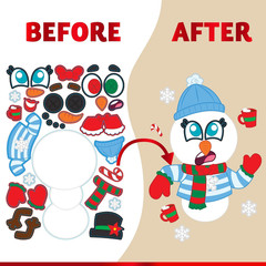 48Pcs Christmas Make a Face Sticker Sheets Kids DIY Party Favor Crafts Xmas Fun!