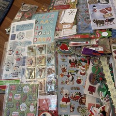 Enormous Christmas Scrapbooking Lot Stickers Buttons Crafting Thousands