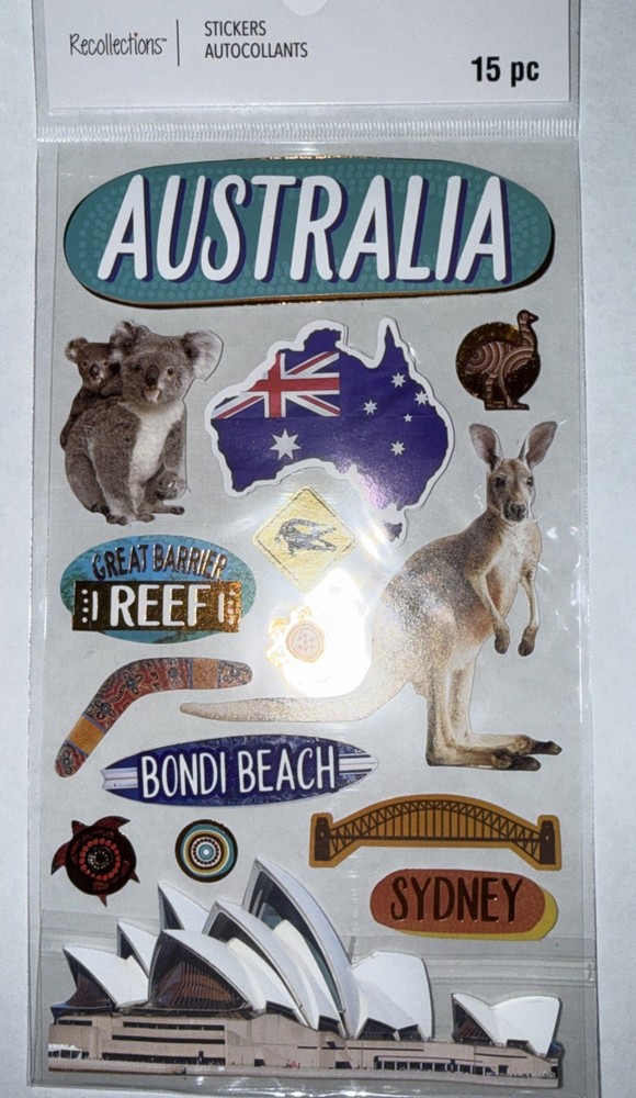Recollections AUSTRALIA sticker set~BNIP~Nice! Quick Ship!