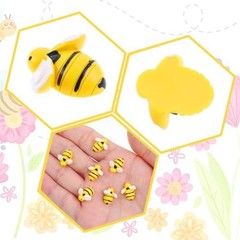 45 Pcs Tiny Resin Bees Small Plastic Bumble Bee Decor Honey Bee Decorations for