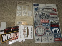 Lot Wrestling Karen Foster Scrapbooking Die-Cut Sayings Best Day embellishments