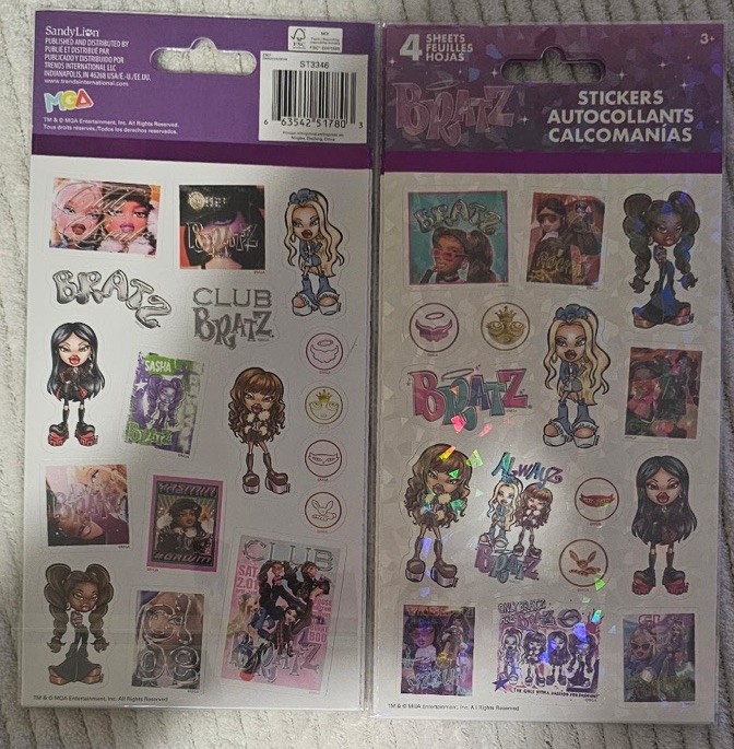 15 Sandylion Bratz 4 Sheet Sticker Packs