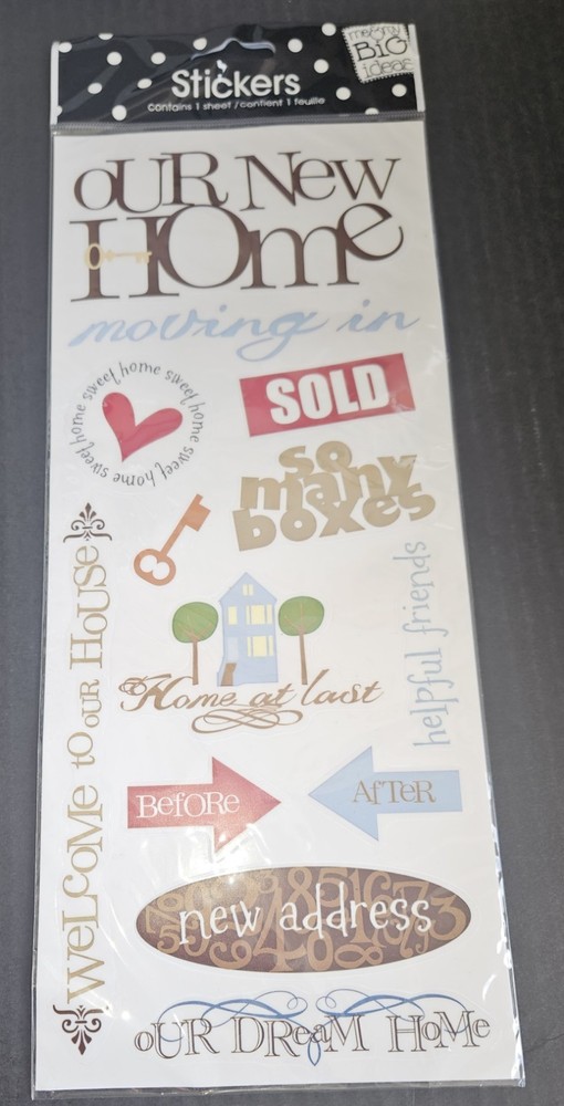 Stickers New Home Sayings Me & My Big Ideas Dream House Key Address STP-57