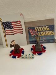 Patriotic July 4 USA 250 red, white, blue crafting lot figurines assemblage ++