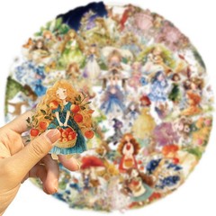 50Pcs Clear Cartoon Fairy Tale Princess Stickers Waterproof Transparent PET Deca