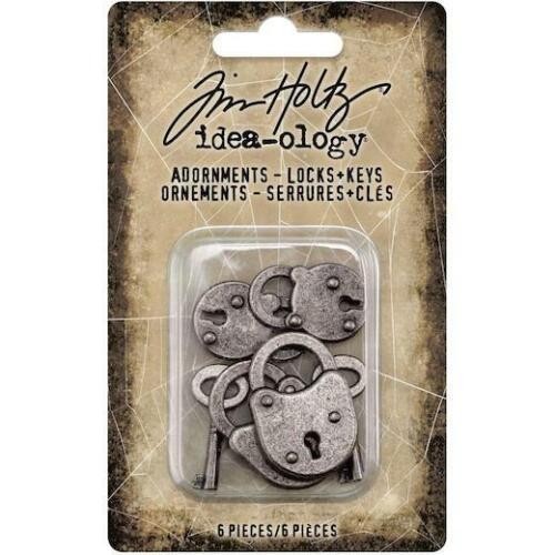 Tim Holtz Idea-ology Locks & Keys Metal Adornment TH94162 Vintage Scrapbook