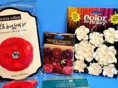RETIRED RARE ASSORTED BEAUTIFUL 11CT. FLOWERS LOT SCRAPBOOK EMBELLISHMENTS #8b