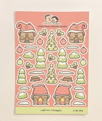 Hubman and Chubgirl Christmas Gnome Homes Vinyl Sticker Sheet NEW
