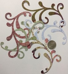 FLOURISH Design Die-Cuts(4pc) 5″x 3″•Card Making•Shape•Swirl •Flower•Garden•Wave