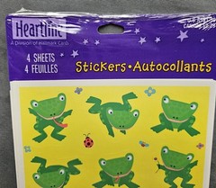Hallmark Heartline FROG Ladybug Stickers 4 Sheets SEALED Acid Free