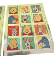 Vintage Hallmark Winnie the Pooh Piglet Tigger Eeyore Metallic Sticker Sheet