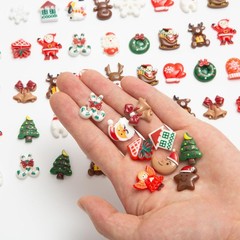 Luyoaozy 100Pcs Christmas Resin Charms for Craft 4 x 6 x 0.6 inches, colorful
