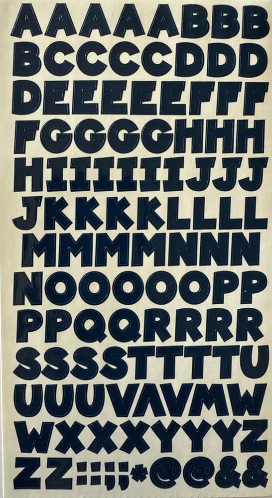 NAVY BLUE 7/16” CHUNKY ALPHABET Stickers(2sheet)Making Memories•Letters •Number