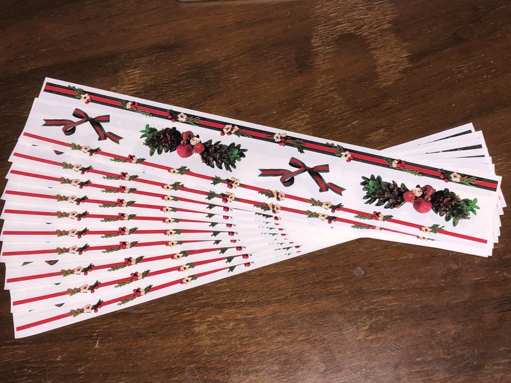 10 Mrs Grossmans Christmas Garland Border Stickers Holidays Pomegranate Greenery