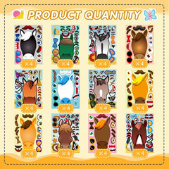 48 Sheets Make Your Own Horse Stickers for Kids Toddles, Make a Horse Face Stick