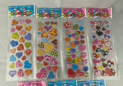 7 Different Sheets 3D Puffy Hearts and Stars Stickers Bulk Stickers for Kids