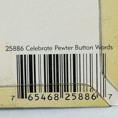 JoAnn Scrap Essentials Celebrate Pewter Celebrate Words Crafting Scrapbooking
